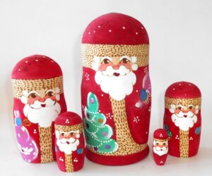 Santa with tree nesting Doll Babooshki s