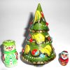 Xmas Tree 3-set blue Babushka Matryoshka nesting Doll Babooshki Babushkas