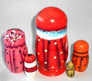 Santa with blue bag nesting Doll Babooshki s