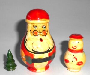 Xmas Tree 4-set with top 3d nesting Doll Babooshki s