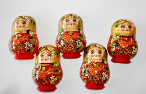 Babushka fridge magnet x 5 Babushka Matryoshka nesting Doll Babooshki Babushkas