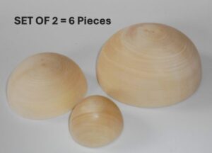 DIY half spheres set of 6 ( planets ) raw plain unpainted Unfinished Montessori blank