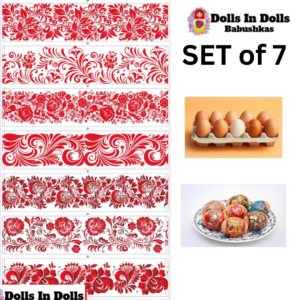 7 set LOVELY  Red Lace , Easter Egg Shrinking Wraps
