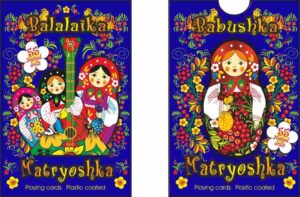 Babushka  PLAYING CARDS BLUE Babushka Matryoshka nesting Doll  Babooshki Babushkas