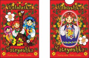 Babushka  PLAYING CARDS RED Babushka Matryoshka nesting Doll  Babooshki Babushkas