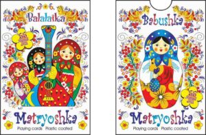Babushka  PLAYING  CARDS WHITE Babushka Matryoshka nesting Doll  Babooshki Babushkas