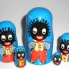 Golly small on blue new Babushka Matryoshka nesting Doll Babooshki Babushkas
