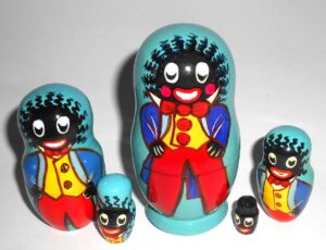 Golly small on blue new Babushka Matryoshka nesting Doll Babooshki Babushkas