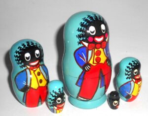 Golly small on blue new nesting Doll Babooshki s