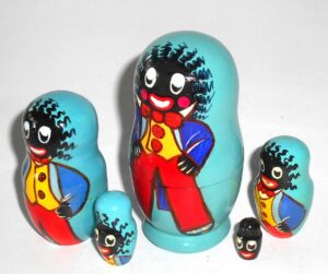 Golly small on blue new nesting Doll Babooshki s