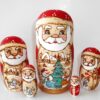 Santa with snowmen life scenes Babushka Matryoshka nesting Doll Babooshki Babushkas