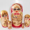 Churches red scarf small nesting Doll Babooshki s