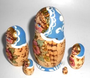 Maya blue scarf nesting Doll Babooshki s