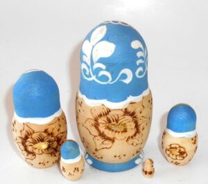 Maya blue scarf nesting Doll Babooshki s