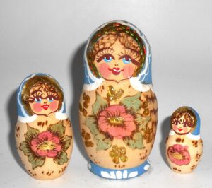 Maya blue scarf nesting Doll Babooshki s