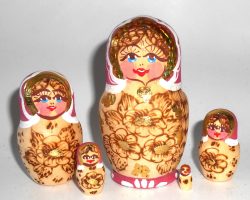 Maya hot pink scarf Babushka Matryoshka nesting Doll Babooshki Babushkas