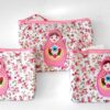 Set of 3 Coin purse in pink Babushka (with zipper) Matryoshka Babooshki Babushkas