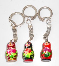 Babushka TINY Keyrings x 3 small Babushka Matryoshka Doll Babooshki Babushkas