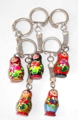 Babushka TINY Keyrings x 5 small Babushka Matryoshka Doll Babooshki Babushkas