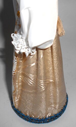 Girl in traditional russian white & gold bridal dress large - 2