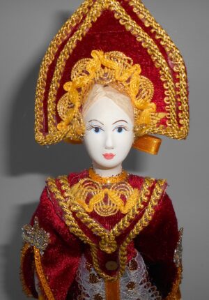 Girl in traditional russian red dress large - 7