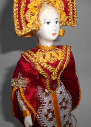 Girl in traditional russian red dress large - 6