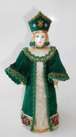 Girl in traditional russian green dress large