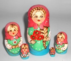 Stacey with plait blue dress Babushka Matryoshka nesting Doll Babooshki Babushkas