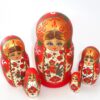 Rooster / Chicken Girl in red & golden dress Babushka Matryoshka nesting Doll Babooshki Babushkas