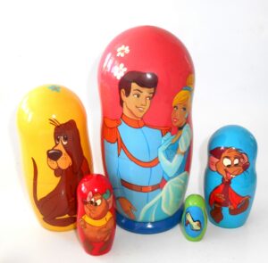Cinderella w/prince Babushka Matryoshka nesting Doll Babooshki Babushkas
