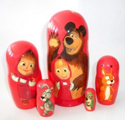Masha & the Bear Babushka Matryoshka nesting Doll Babooshki Babushkas