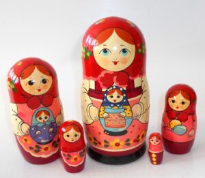 Zagorsk red scarf large Babushka Matryoshka nesting Doll Babooshki Babushkas Classic Village Traditional