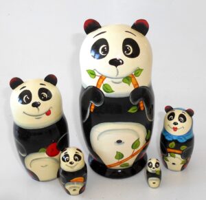 Funny Panda Babushka Matryoshka nesting Doll Babooshki Babushkas