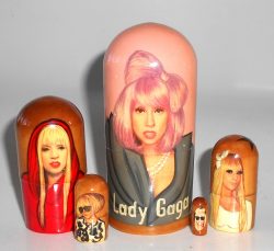Lady Gaga small Babushka Matryoshka nesting Doll Babooshki Babushkas