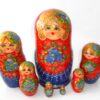 Girl in red & blue dress 7-set nesting Doll Babooshki s