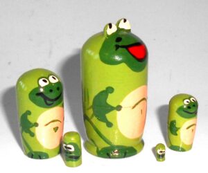 MINI Funny thin Frog 5-set TINY nesting Doll Babooshki s