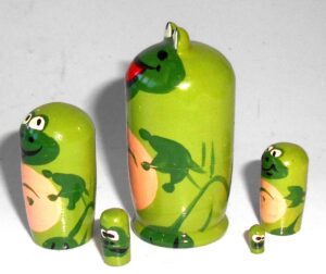 MINI Funny thin Frog 5-set TINY nesting Doll Babooshki s