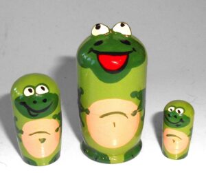MINI Funny thin Frog 5-set TINY nesting Doll Babooshki s