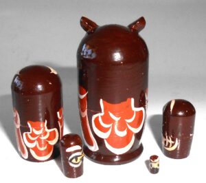 MINI Funny thin Owl 5-set TINY nesting Doll Babooshki s