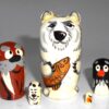 MINI Funny thin White Bear 5-set TINY nesting Doll Babooshki s