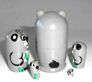 MINI Funny thin Wolf 5-set TINY nesting Doll Babooshki s