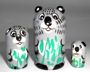 MINI Funny thin Wolf 5-set TINY nesting Doll Babooshki s