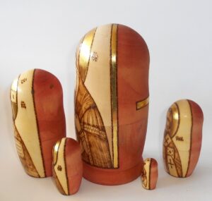 Our Lady of Kazan wood-burn nesting Doll Babooshki s