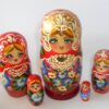 Zina in red floral outfit 5-set Babushka Matryoshka nesting Doll Babooshki Babushkas Classic Village Traditional