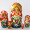 Zina in red scarf blue dress 5-set 15cm Babushka Matryoshka nesting Doll Babooshki Babushkas Classic Village Traditional