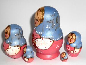 Jessie purple scarf pink dress nesting Doll Babooshki s