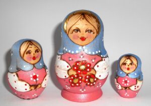 Jessie purple scarf pink dress nesting Doll Babooshki s