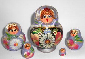 Katya in purple Babushka Matryoshka nesting Doll Babooshki Babushkas