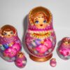 Vera in purple and gold 5-set Babushka Matryoshka nesting Doll  Babooshki Babushkas