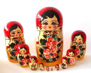 GIANT Semenov red scarf 11-set Babushka giant Babushka Matryoshka nesting Doll Babooshki Babushkas Classic Village Traditional